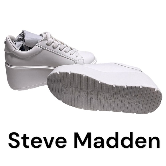 Steve Madden Shoes - New Steve Madden Glimpse White Steve Madden Wedge Sneakers sz 7.5
